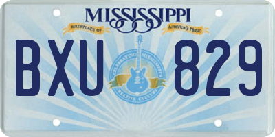 MS license plate BXU829