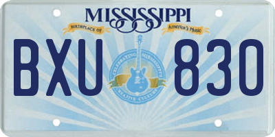 MS license plate BXU830