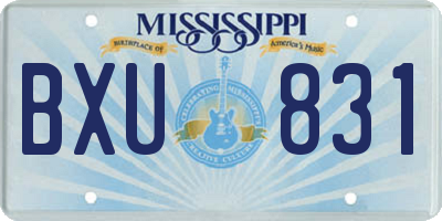 MS license plate BXU831