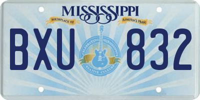 MS license plate BXU832