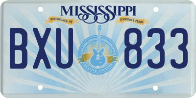 MS license plate BXU833