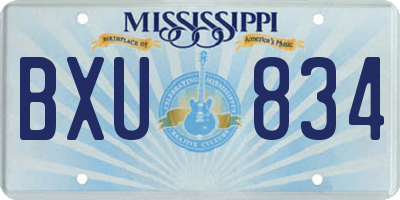 MS license plate BXU834