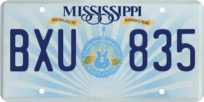 MS license plate BXU835