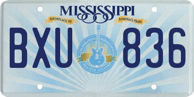 MS license plate BXU836