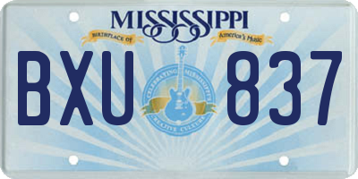 MS license plate BXU837