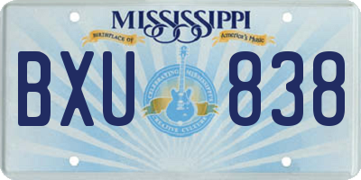 MS license plate BXU838