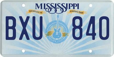 MS license plate BXU840