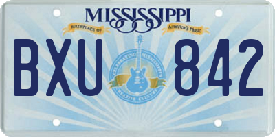 MS license plate BXU842