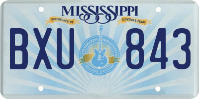 MS license plate BXU843