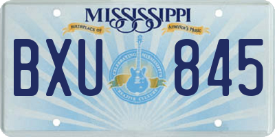 MS license plate BXU845