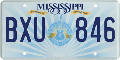 MS license plate BXU846