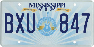 MS license plate BXU847