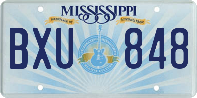 MS license plate BXU848