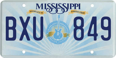 MS license plate BXU849