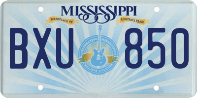 MS license plate BXU850