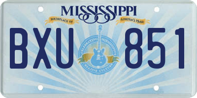 MS license plate BXU851