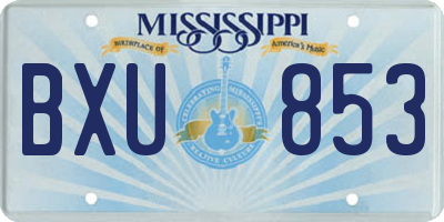 MS license plate BXU853