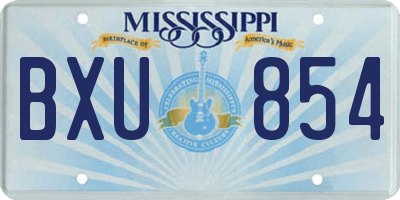 MS license plate BXU854