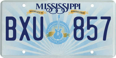 MS license plate BXU857