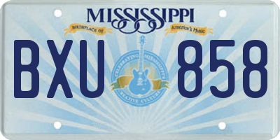 MS license plate BXU858