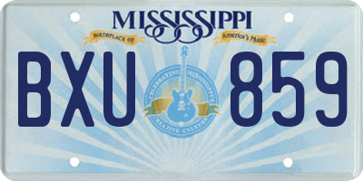 MS license plate BXU859