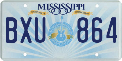 MS license plate BXU864
