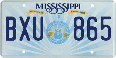 MS license plate BXU865