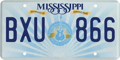 MS license plate BXU866
