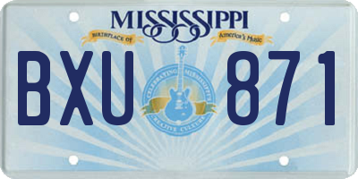 MS license plate BXU871