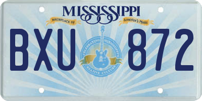 MS license plate BXU872