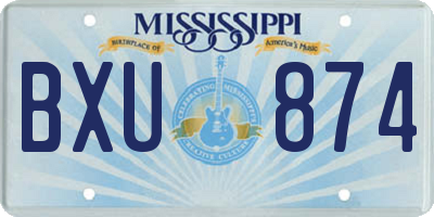 MS license plate BXU874