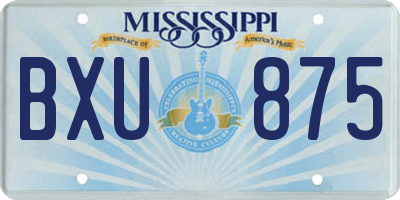 MS license plate BXU875