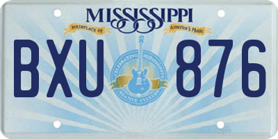 MS license plate BXU876