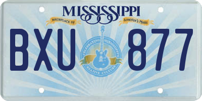 MS license plate BXU877