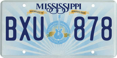 MS license plate BXU878