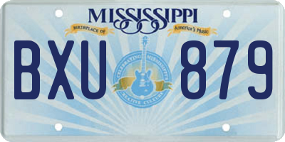 MS license plate BXU879