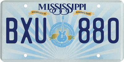 MS license plate BXU880