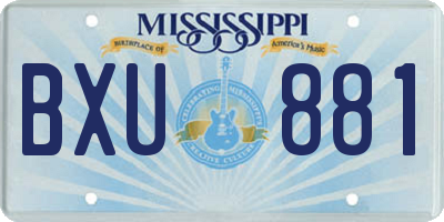 MS license plate BXU881