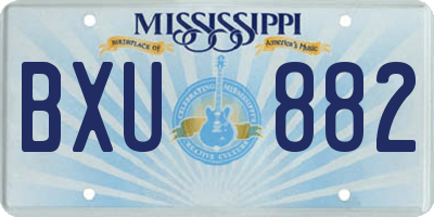 MS license plate BXU882