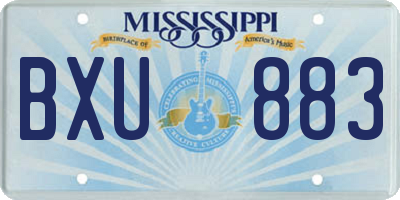 MS license plate BXU883