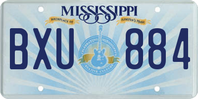 MS license plate BXU884