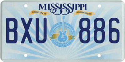 MS license plate BXU886