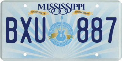 MS license plate BXU887