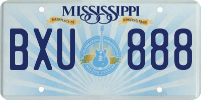 MS license plate BXU888