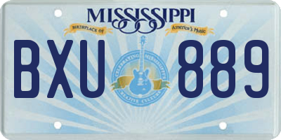 MS license plate BXU889