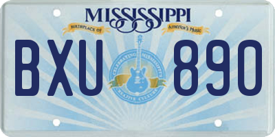 MS license plate BXU890