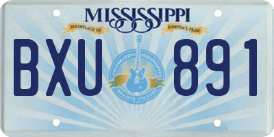 MS license plate BXU891