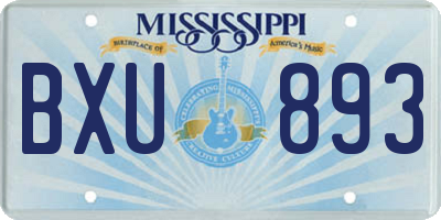 MS license plate BXU893