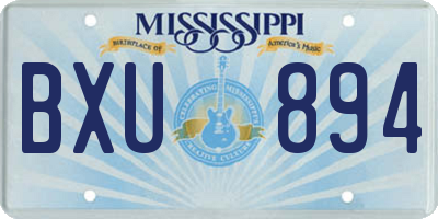 MS license plate BXU894