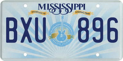 MS license plate BXU896